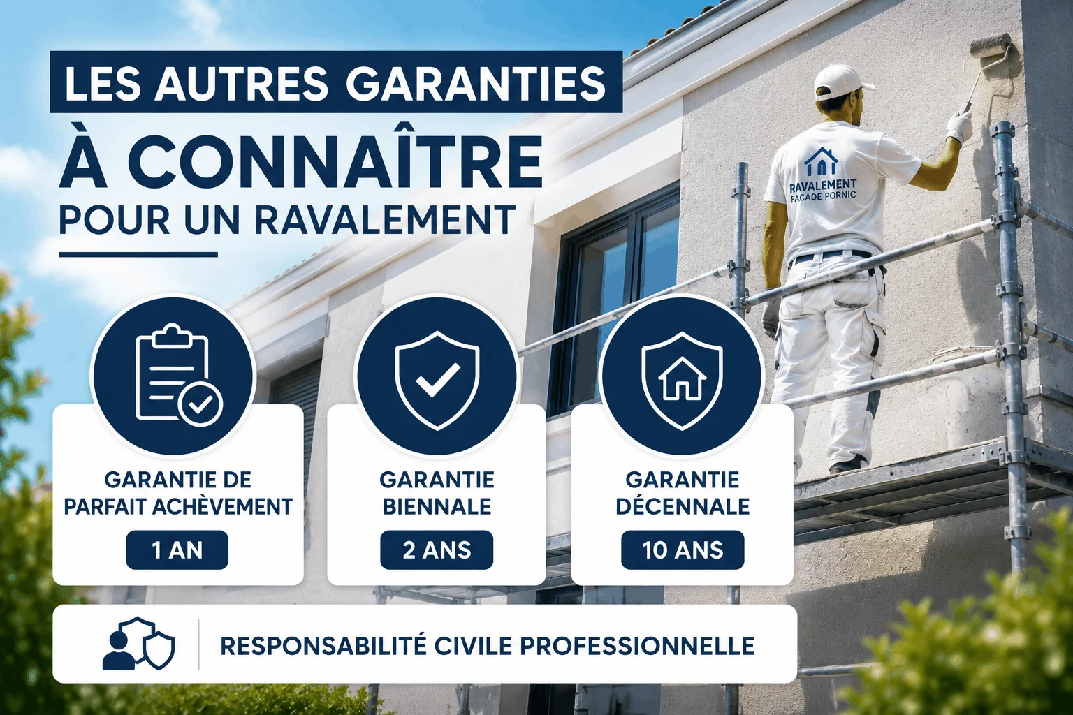 Parfait achèvement 1 an, biennale 2 ans, décennale 10 ans et responsabilité civile professionnelle
